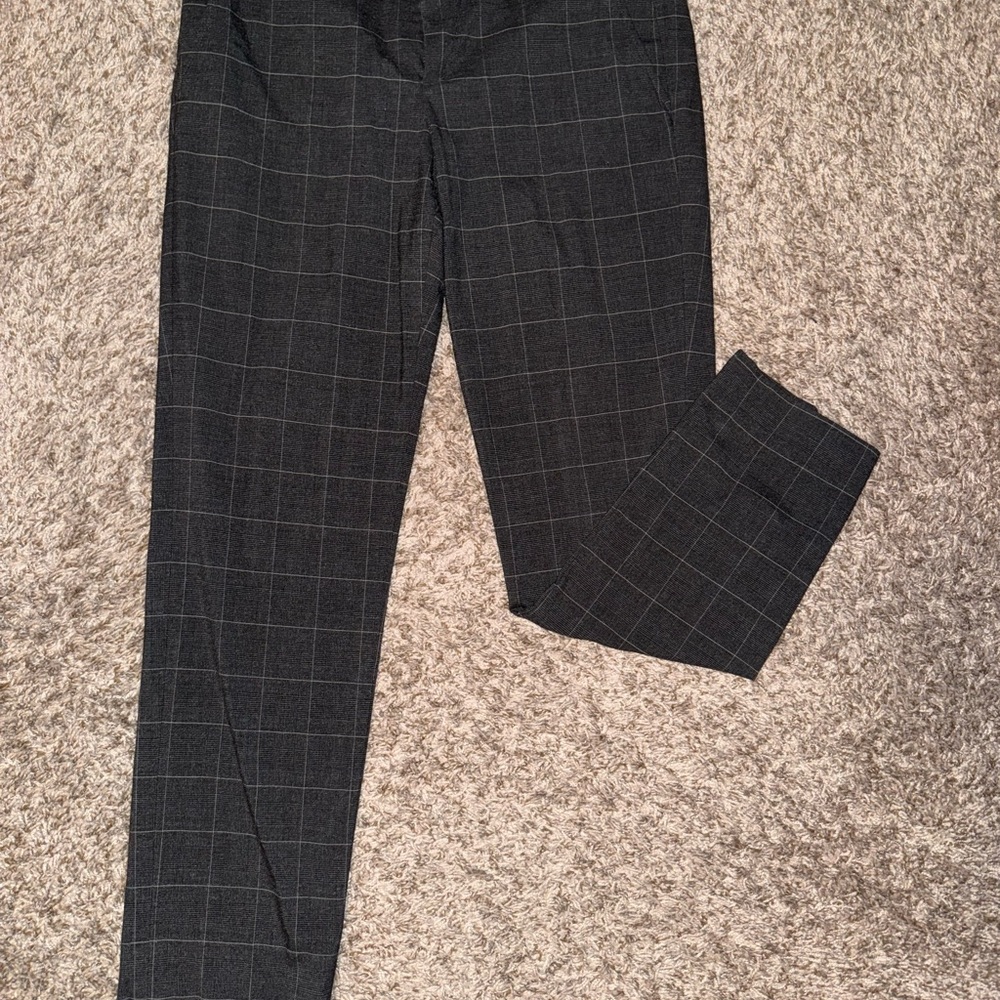 Banana Republic Black Grid Pattern Formal Pants